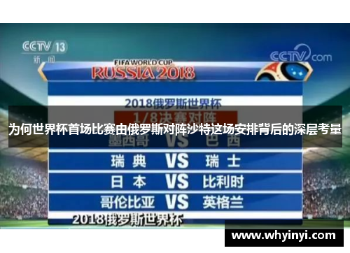 为何世界杯首场比赛由俄罗斯对阵沙特这场安排背后的深层考量