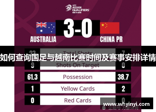 如何查询国足与越南比赛时间及赛事安排详情 如何查询国足与越南比赛时间及赛事安排详情